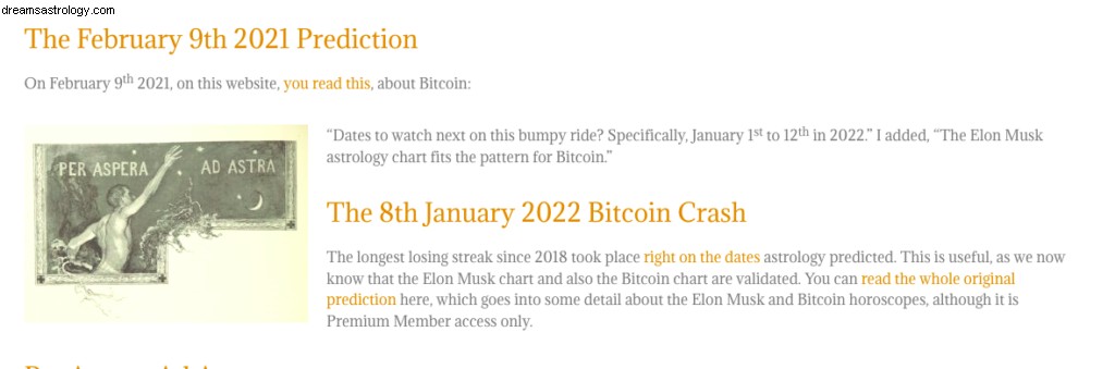 Previsioni di astrologia Bitcoin 2022 