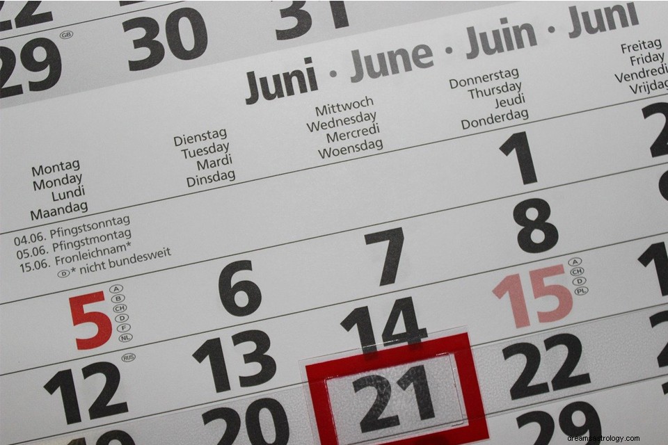 Dröm om kalender – mening och symbolik 