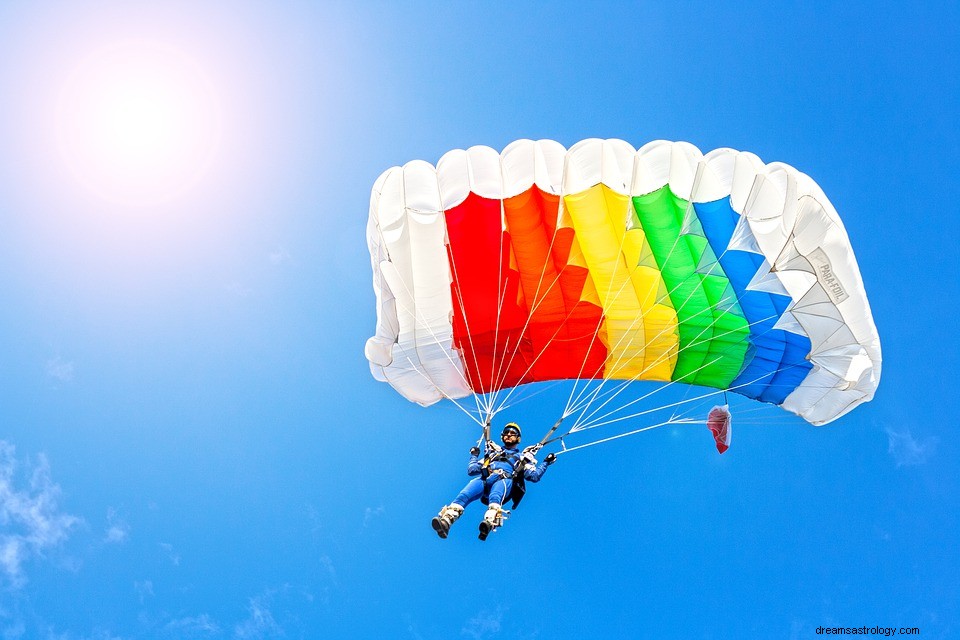 Vad betyder det att drömma om en fallskärmsjägare/fallskärmshoppare? 