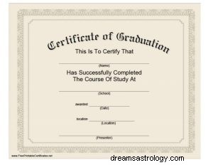 卒業証明書について夢を見るとはどういう意味ですか？ 