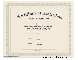 ¿Qué significa soñar con Certificado de Graduación? 