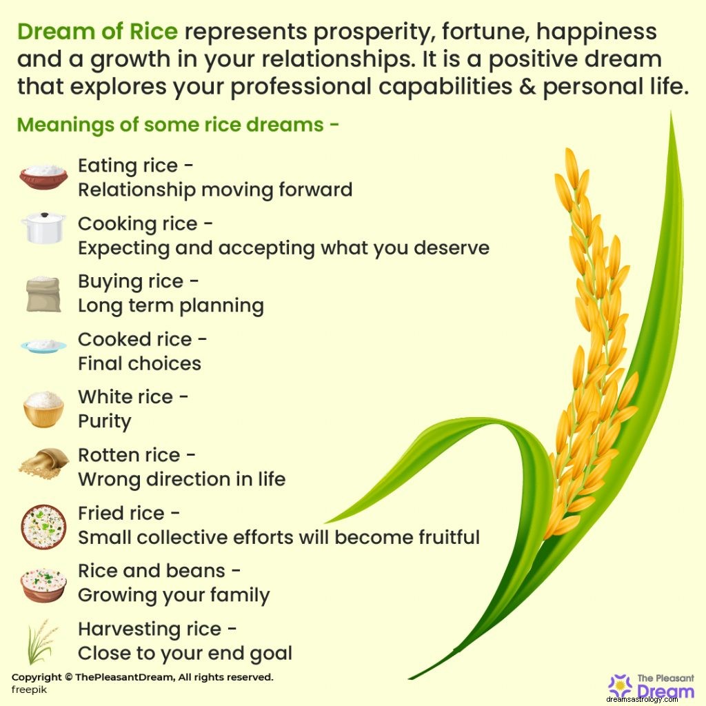 Dream Of Rice - De betekenis begrijpen door middel van verschillende soorten, toestanden en symbolische interpretaties 