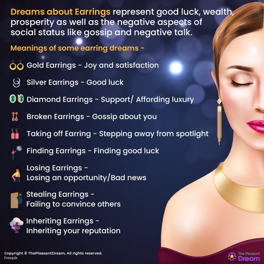 Drømme om øreringe – 34 typer med deres positive og negative fortolkninger 