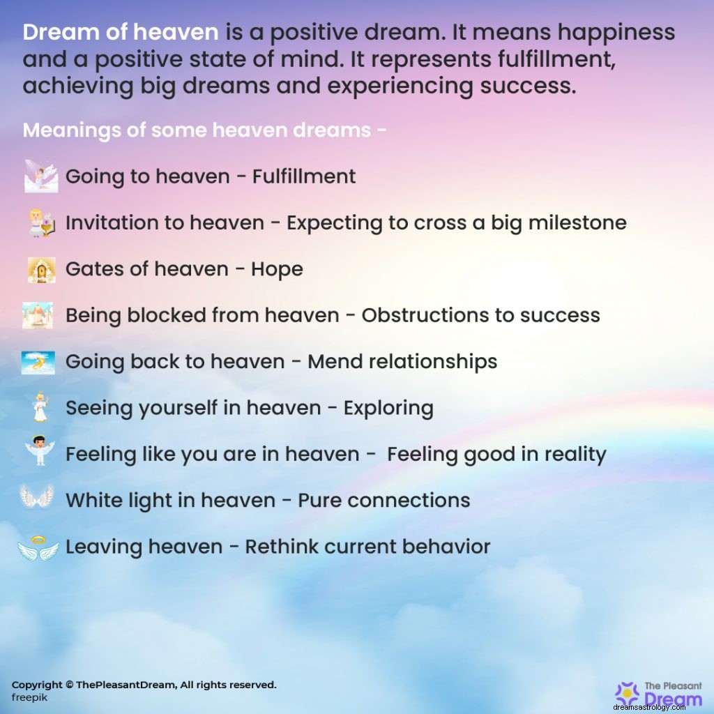 Dream of Heaven - 17 exemples, interprétations et significations symboliques 