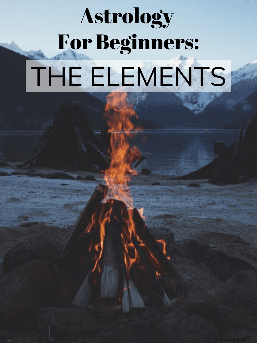 Astrologie-elementen:vuur, aarde, lucht en water 