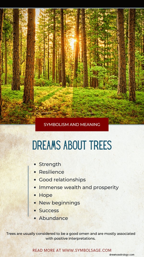 Drømmer om træer – fortolkninger og almindelige scenarier