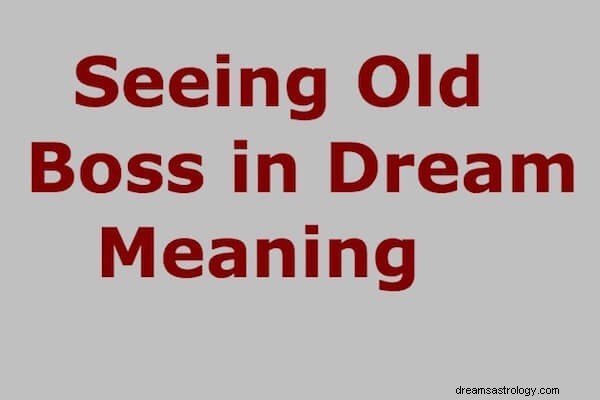 Vendo o velho chefe no sonho Significado:O que significa sonhar com um ex-chefe?