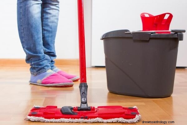 De vloer schoonmaken met water in Dream:wat dromen over het dweilen van de vloer betekent