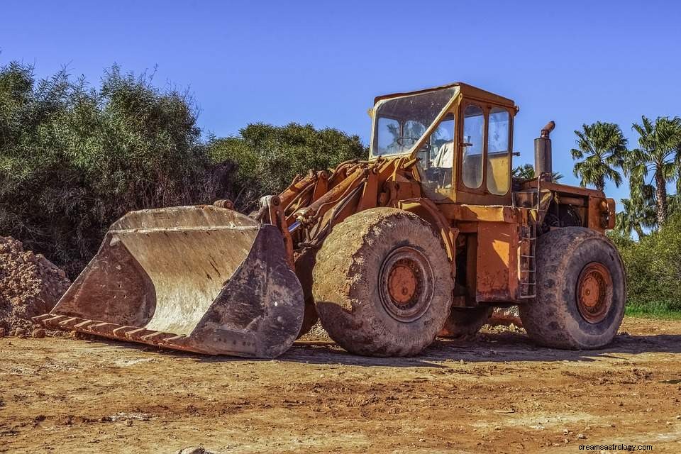 Um von einem Bulldozer oder Bagger zu träumen, Bagger