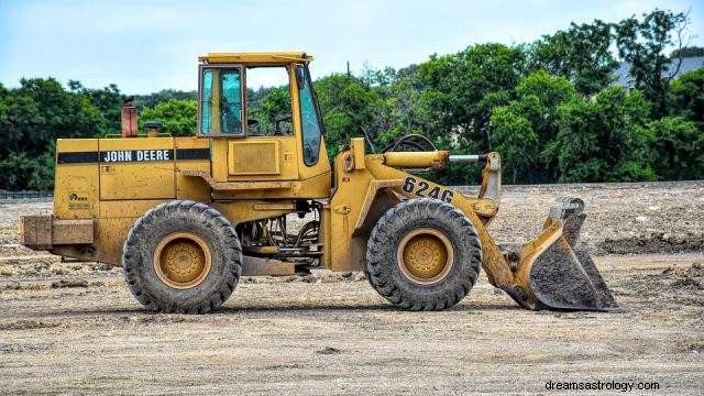 Um von einem Bulldozer oder Bagger zu träumen, Bagger